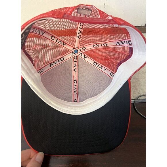 AVID BLUE WATER TRUCKERS SNAPBACK HAT ADJUSTABLE NEW Red Cap COOL LOGO - Picture 4 of 6